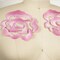 Cupid Pink Embroidered Rose Iron On Flower Patch Pair for DIY Crafts and Decor